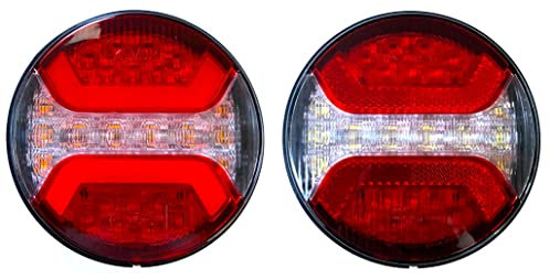 MelTruck® 2x Multifunktionales LED Rücklicht Rund für LKW PKW Anhänger Wohnwagen Traktor