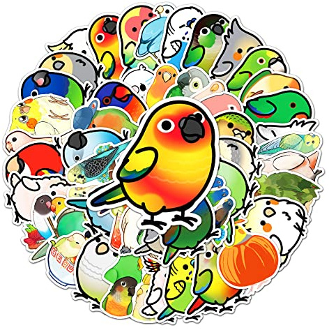 Affoto Papagei Aufkleber für Laptop (50 PCS),Geschenk für Kinder Jugendliche Erwachsene Jungen,Bird Stickers Wasserdicht Vinyl Aufkleber für Scrapbook,Skateboard,Auto,Gepäck
