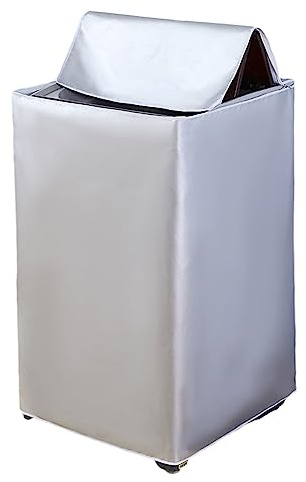 Odot Funda Lavadora de Carga Superior Funda, Lavadora Exterior Impermeable con Cremallera para Lavadora y Secadora de Carga Superior (Plata,L Capacidad ~ 12 KG)