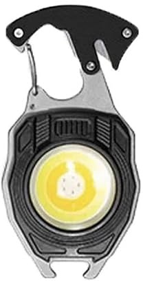 EBILUN Llavero Multifunción Linterna LED Linterna Pequeña Cob Linternas Pequeñas Luz De Trabajo Pequeña Con Destornillador Abrebotellas Y (Negro)