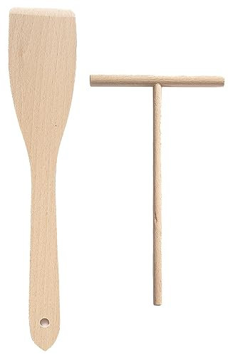 Chinchilla® Set di distributori e paletta per crepes | Pratico utensile da cucina per crepes perfetti e deliziosi cibi | legno di faggio certificato FSC | cottura versatile | Made in Germany