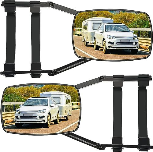 2 Stück Wohnwagenspiegel Außenspiegel,Caravanspiegel PKW,Ersatz-Doppel Seitenspiegel,Universalspiegel Außenspiegel Anhängerspiegel, für Wohnwagen/Anhänger
