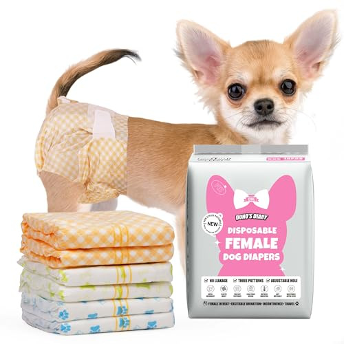Dono Dog Diapers Female-60Pcs, Disposable Doggie Diapers with Wetness Indicator, Super Absorbent Leak-Proof Pet Puppy Diaper for Female Dogs in Peeing or Elderly Incontinence