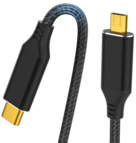 KOMGILK 4K USB C to Micro HDMI Cable 6 Feet, 4K@60Hz/2K@120Hz Type-C to Micro HDMI for MacBook, iPad Pro, iPhone 15, Galaxy S23, Steam Deck, ROG Ally, Laptop to Portable Monitor Cable