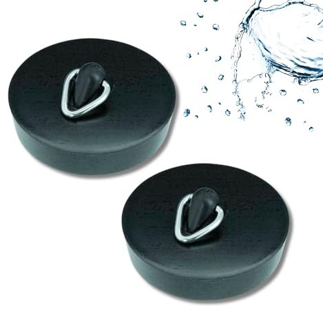 homeXpert Waschbeckenstöpsel 48mm [2 Stück], Abflussstopfen aus W-PVC, optimal als Badewannenstöpsel oder Stöpsel fürs Waschbecken - Stöpsel für Abflüsse, optimal für Küche und Bad - Kein Abflusssieb