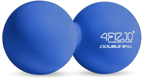 4FIZJO Doppelt Lacrosse Massageball, Lacrosseball, Hartgummi, Faszienmassage, Triggerpunktmassage, Fußmassage, Faszien-Ball, Fußmassageball, Duoball, Blau