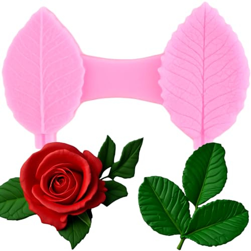 XMOLDNMS Silikonform Für Blütenpaste Mit Blattmotiv, Für Fondant, Blattmotiv, Blütenpaste, Blätterform Zum Dekorieren Von Kuchen, Cupcake-Topper, Schokolade, Blütenpaste, Süßigkeiten, Polymer-Ton