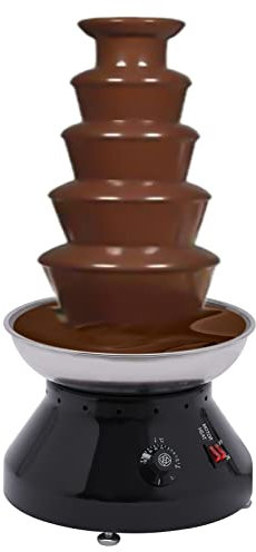 Torre de 5 niveles 7 lb de gran capacidad de acero inoxidable fuente de chocolate caliente comercial fondue para bodas fiestas grandes negro