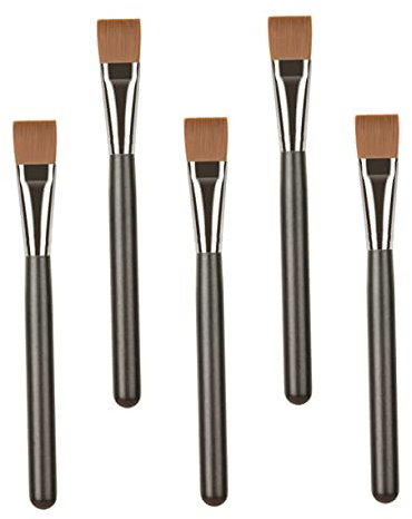 FRCOLOR 5 Pz pennello maschera pennellino makeup brushes makeup Applicatore per maschere makeup brushes facciale labbro maschera pennello a forma piatta Trucco fibra artificiale Black