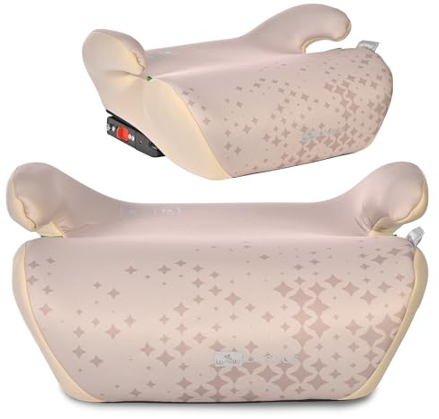 Lorelli Kindersitzerhöhung Isofix Cosmos 125 bis 150 cm (6-12 Jahre) i-Size Norm R129, Autositzerhöhung, tragbare Sitzerhöhung, Kindersitz, Autositz Erhöhungen für Kinder, Beige