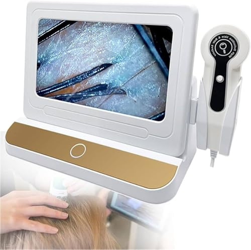 Lbxlhr Professionelles All-in-One-Mikroskop zur Haaranalyse für die Kopfhaut, 11-Zoll-Display, hochauflösender Haut- und Haardetektor, Haarfollikeltester