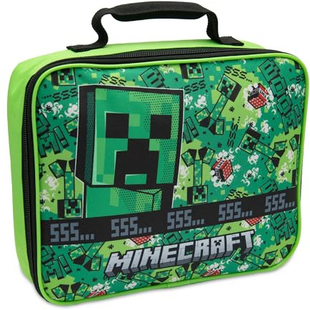 Minecraft Kids Lunch Bag with Insulated Lining Childrens School Lunchbag Cool Box