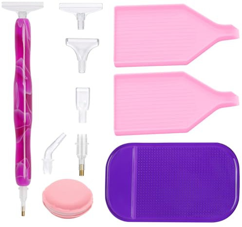 Juyibaao 14 Stück Diamond Painting Pen Kits, Ergonomisch Diamond Painting Harz Stift, 5D Diamant Malerei Zubehör Werkzeuge für Diamantmalerei Stickerei Nagelwerkzeug DIY Dekoration für Erwachsene