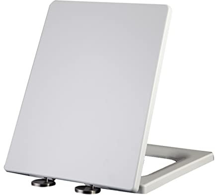 Housse de siège de toilette carrée à fermeture douce avec charnières de fixation sur le dessus, facile à installer, blanc, 41 ~ 48 x 36,5 cm