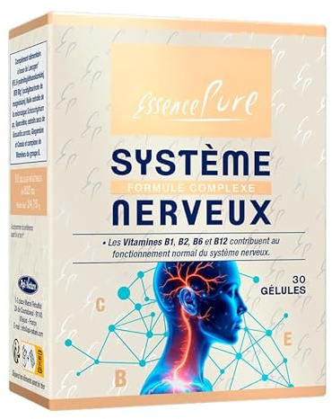 Complexe Système Nerveux, Magnésium et PEA Essence Pure, 30 Gélules | Magnésium Acétyl-taurinate, Palmitoyléthanolamide PEA, Oméga 3, Douleur Neuropathique, Confort Musculaire, Douleur Regle