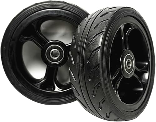 5 Zoll Vollgummi-Rad-Ersatz, Rollstuhl Vorderräder, 5×2 Ersatz Rollen Mit 8mm Lager Für Rollstühle, Rollatoren, Gehhilfen