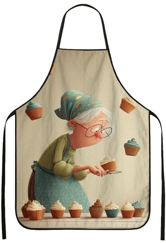 Delantales para hornear, diseño vintage de cupcakes azules, delantal de cocina para adultos, divertido delantal culinario para cocinar, hornear y en, Azul, 24x31 Inch