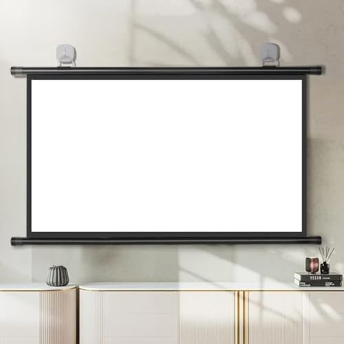 SSDDLZEQ Wall Mount Portable Movie Screen Manual Roll Up Projection Screen Indoor And Outdoor Mobile Projection Screen(60inch4:3)
