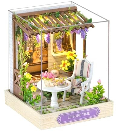 Kit In Miniatura | Decorazione della Casa In Legno con Luce,Kit Di Costruzione Piccola Casetta Per Bambole - per Sala Camera Da Cucina Ufficio Appartamento Natale Vacanze