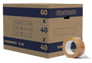 Pack 10 Cajas de Mudanzas 60x40x40cm - Cajas de Almacenamiento - Cajas Resistentes - Cajas de Cartón con Asas y Cinta Adhesiva