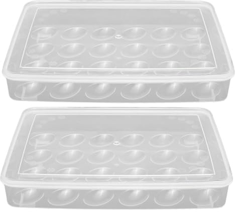Angoily Huevera Rejilla Transparente para Refrigerador 24 Huevos Bandeja para Huevos Apilable de Plástico Compacto y Ahorro de Espacio para Cocina