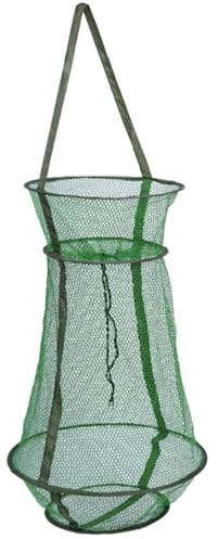 GALPADA Cestino Pieghevole in Nylon per Pesca con Rete Resistente e Asciugatura Rapida Gabbia per Pesci Portatile e Durevole per Pesca Selvaggia e Controllo Temporaneo del Pesce