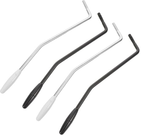 SAFIGLE Braccio Tremolo Whammy in Metallo Filettato 5 MM Set 4 Pezzi Nero e Argento Leva Sostitutiva per Chitarra Elettrica Accessori Ricambio per Ponte Tremolo Controllo Tono e