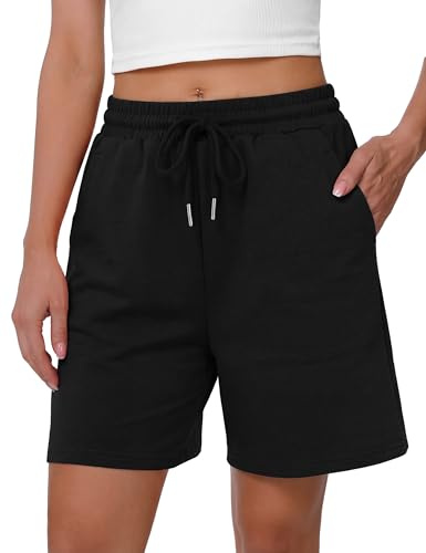 Litherday Pantalones Cortos para Mujer Pantalones Deportivos Cortos de Jogging Pantalones Transpirables con Bolsillos Cintura Elástica para Fitness Yoga Running Gimnasio Baloncesto de Verano