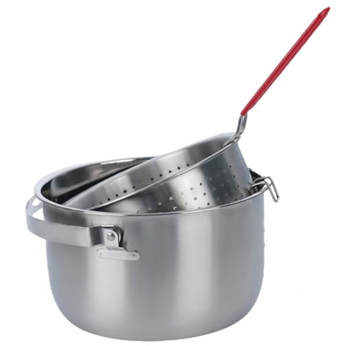 Freidora pequeña con cesta de acero inoxidable de 2, 4 l con asa resistente al calor para cocinar pescado alitas de pollo y reuniones al aire libre.