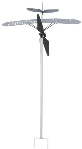 HOOWIFFY Banderuola Segnavento Aereo in Ferro Blu per Esterni Installazione Facile e Design Elegante per Giardino, Patio e Gazebo, Decorazione Unica e Funzionale