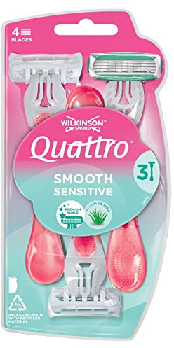WILKINSON SWORD - Quattro For Women | Sensitive | 3 x Disposable Razors