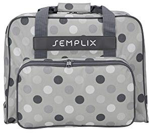 SEMPLIX Nähmaschinentasche Polka Dots 45x34x24 | stabile Transport und Aufbewahrungs Tasche in vielen frischen Farben, für alle gängigen Haushaltsnähmaschinen