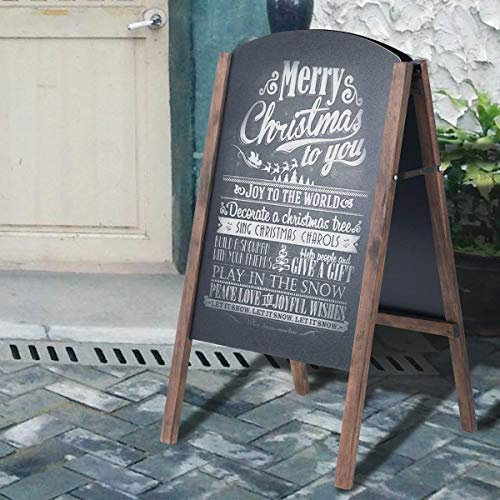 COSTWAY Chalkboard A-Board, Double Sided Replaceable Blackboard, with 4 Writing Board Frame Pavement Sign | Freestanding Advertising Board for Café, Shop, Pub, Outdoor and Indoor (41 x 45 x 78 cm)
