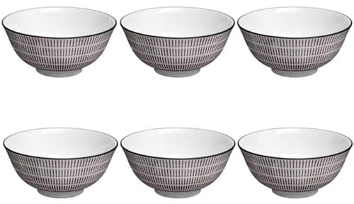 Secret de Gourmet - Lot de 6 Bols Porcelaine Lunis 15cm Rouge