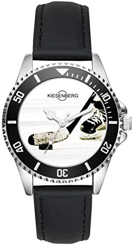 KIESENBERG Eishockey Fan Uhr – sportliche Armbanduhr mit Eishockeyschläger und Puck – stilvolle Damen-& Herren-Uhr - Geschenkidee für Wintersport Fans L-1996