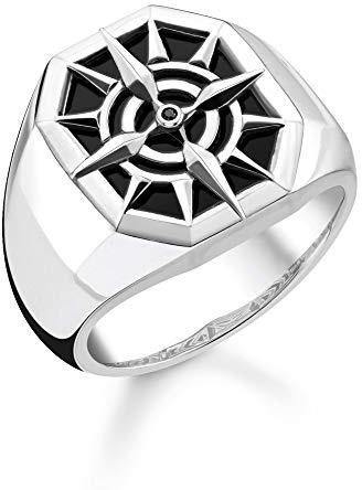 THOMAS SABO Ring Kompass schwarz 925 Sterlingsilber, Geschwärzt