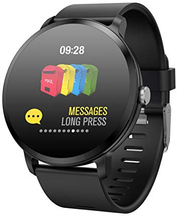 Noradtjcca - Pulsera Inteligente para Fitness, pulsómetro, Pantalla táctil Grande, Mensaje, frecuencia cardíaca, Pulsera Inteligente