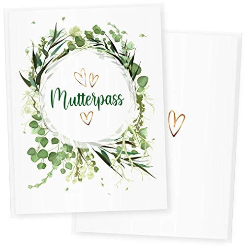 Mutterpasshülle 3-teilig Watercolor, Mutterpass Hülle, Schöne Geschenkidee für Babyparty (Mutterpass DE, Blumen 3)