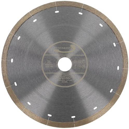 PRODIAMANT FD30 CleanRim - Disco diamantato da 200 mm per piastrelle, gres porcellanato sottile in grande formato, pietra naturale, marmo, granito e ardesia