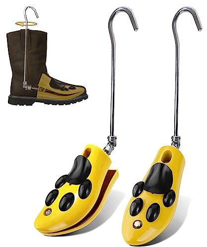 RIRPUAE Boot Stretchers for Cowboy Boots, Shoe Stretcher Men for Wide Feet, Adjustable Shoe Expander with Crease Protectors for Leather Shoes Sneakers Hiking Boots (Yellow)