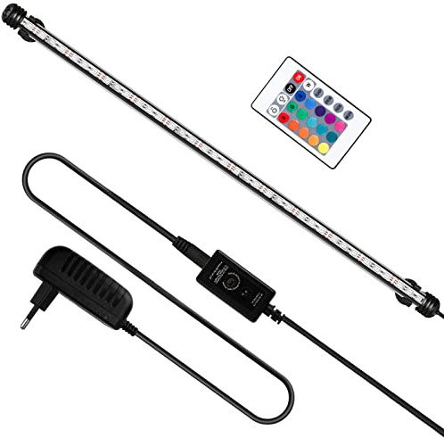 Yakimz LED Beleuchtung für Aquarium, 7,2W RGB Licht, IP67 Wasserdicht, Universal Fit Lampe für Fisch Tank, Pflanzen, EU Stecker
