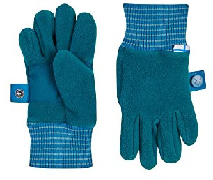 Finkid Sormikas Blau - Warme atmungsaktive Kinder Fleece Fingerhandschuhe, Größe L - Farbe Deep Teal - Seaport