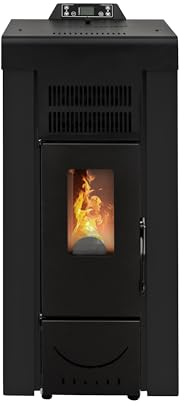 STUFE A PELLET ITALIA Niagara 14 KW Kanalisiert - Pelletöfen Effizienz 89% Heizt 130m² Autonomie 15 Std Programmierbar 5 Geschwindigkeiten und Kräfte 24 Monate Garantie Schwarz