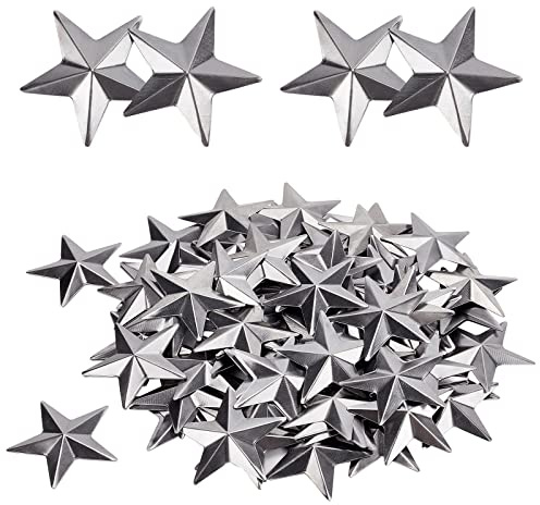 GORGECRAFT 100PCS 2 Estrellas de Metal Plateado Primitivo Vintage Estrellas Rústicas Galvanizadas Estrellas de Árbol de Navidad Tridimensionales para Colgar En la Pared Guirnalda de Vacaciones