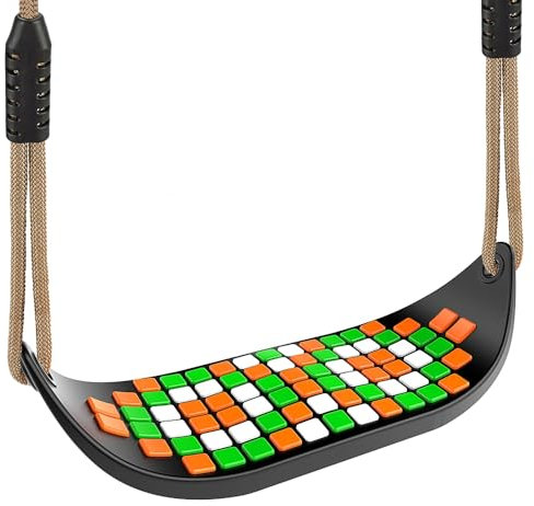 SELEWARE Schaukel Outdoor Kinder Schaukelsitz - Indoor Erwachsene Schaukelbrett Höhenverstellbar mit verstellbaren Seil Garten Kinderschaukel rutschfest Hinterhof Gartenschaukel