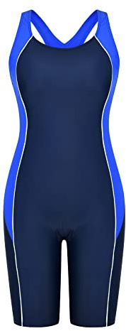 Veranohub Damsport baddräkt i ett stycke racerback/U-back baddräkt body shaping badkläder, Marinblå/D, 44