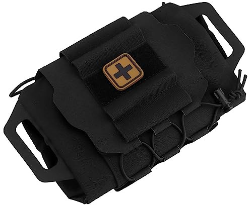 ACEXIER Bolsa médica táctica Sistema Molle Bolsa de Primeros Auxilios médicos de despliegue rápido Bolsa de Primeros Auxilios al Aire Libre Caza Camping Kit médico (Black)