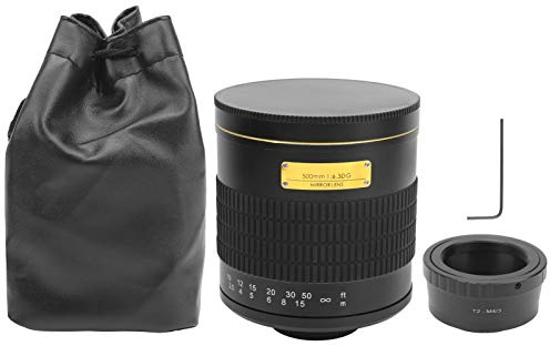 Téléobjectif à mise au point manuelle, amélioration du contraste, miroir de caméra portable en alliage avec bague d'adaptation pour support M4/3 (Noir)