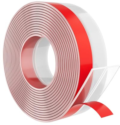 Elvone Heavy-Duty 20 ft x 2 in Weather Stripping, Extra Thick 2mm Door Draft Stopper Silicone Gap Seal Strip for House and Glass Shower Doors for Side Gaps of Door and Windows, Clear