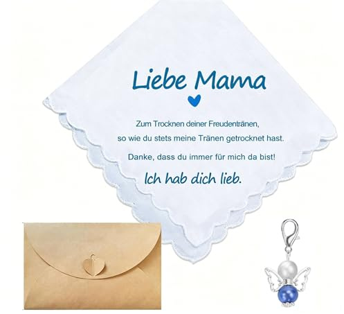 Karte Taschentücher für Freudentränen | Hochzeit | Stofftaschentücher | Hochzeitsgastgeschenk Taschentuch Mama - Freudentränen
